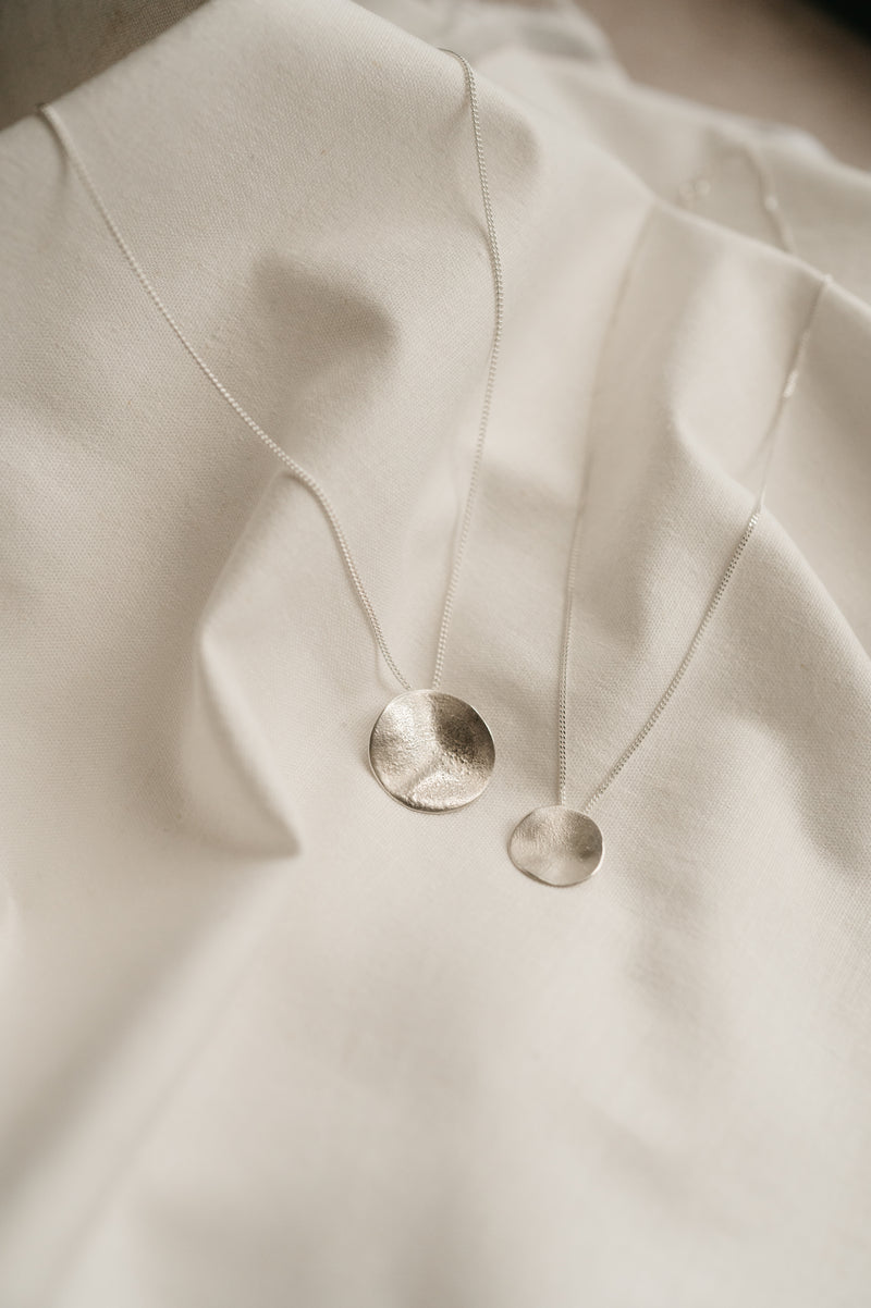 Statement Moon Pendant made using Recycled Sterling Silver by Studio Adorn Jewellery